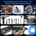 Compressed Air Duster-3 Gear Adjustable 100000RPM Electric Air Duster with LED Light, Rechargeable Cordless Air Blower for Keyboard Electric Devices Cleaning. Replaces Compressed Air Cans (Black)