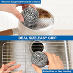 18 Pack Stainless Steel Scrubber, Steel Wool Srubber for Scouring Stubborn Messes from Pots and Pans, Stoves,Broiler Racks,Grills and More