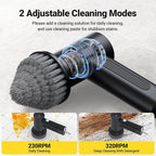 Electric Spin Scrubber, 3000 mAh Cordless Power Scrubber with 8 Replaceable Heads, Dual Speed Lightweight Handheld Scrubber for Cleaning Stove/Bowl/Sink/Corner/Tile/Grout (Black)