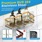 5-Pack Rustproof Stainless Steel Shower Caddy – No Drill Adhesive Bathroom Organizer with Large Capacity, Spacious Shower Shelves for Inside Shower, Kitchen & Home Decor Storage-XL Size