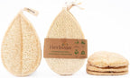 Natural Loofah Kitchen Scrubbing Pads, Vietnamese 100% Plant-Based Luffa, Multi-Purpose Dish Washing Sponges (Pack 4)