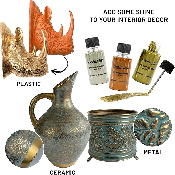 Liquid Gold Leaf Paint - Alcohol Based Fast Drying English Gold Liquid Leaf, 0.68 fl oz (20 ml)