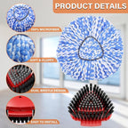 5 Pack Spin Mop Head Replacement for O Cedar RinseClean 2-Tank System,Include 4 Mop Replace Heads + 1 Upgrade Scrubber Brush, 100% Microfiber Mop Refills Deep Cleaning Machine Washable