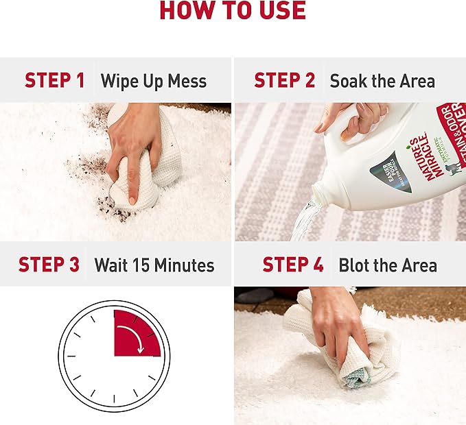 Nature’s Miracle® Stain & Odor Remover, Tough on Dog Urine, Feces, Vomit, Drool and Other Organic Stains and Odors, 1 Gallon