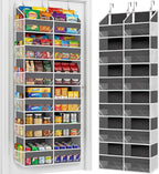 Over the Door Organizer 6 Tiers, Extra Large Behind Door Storage of 12 Compartments, 80 lbs Weight Capacity Hanging Storage Organizer with Clear Window Kids Toys, Shoes, Diapers, Room storage