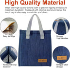 Mziart Dark Blue Oxford Cloth Lunch Bag, 8.86L x 5.12W x 10H, 2 Gallon Capacity, Insulated Aluminum Foil Interior, Leakproof and Lightweight