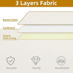 Clothes Organizers, Under Bed Storage Containers, Storage Bins With Lids and Reinforced Handles, Beige, 3 Pack, 23.6 x 11.8 x 5.9 Inch