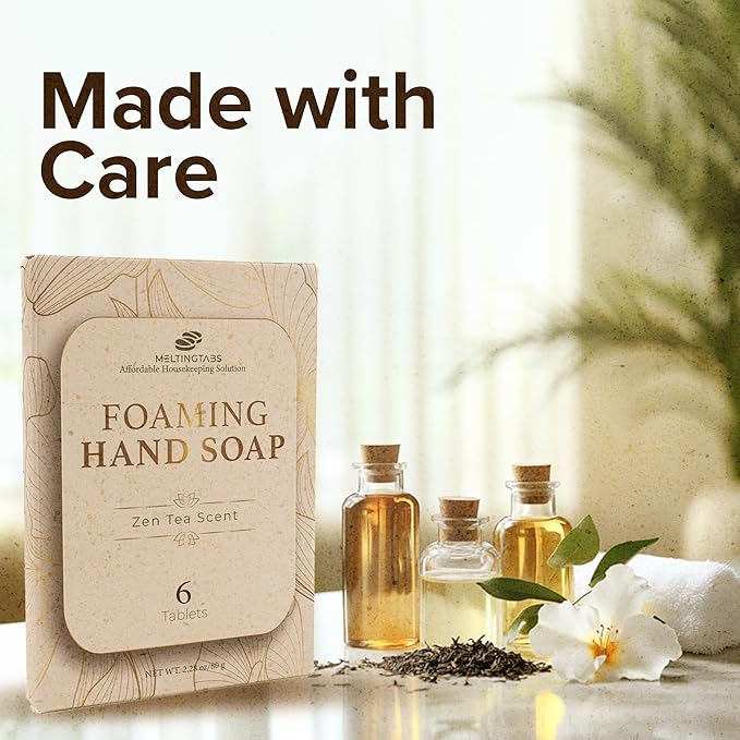 Foaming Hand Soap Tablets Refill – Zen Tea Scent, 6-Pack Concentrated Tablets for Foaming Soap