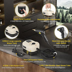 Dyna-Living Steam Cleaner 1500W Handheld Steamer for Cleaning Portable Car Steamer Cleaner, 221℉ High-Temp Steamer Cleaner for Home, Intelligent Touch Panel & Spray Gun Control