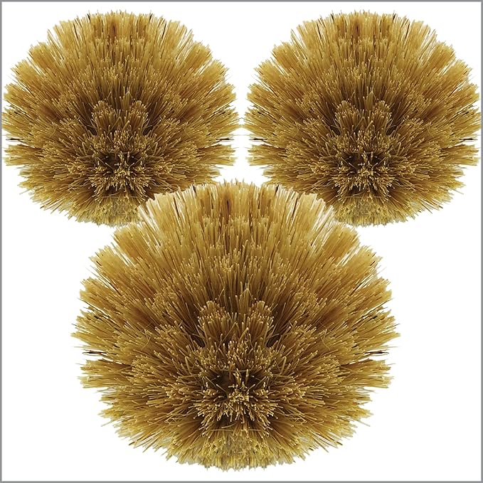 Lola Products Replacement Large Head for The Original Tampico Vegetable & Dish Brush, 3" Head, Made from Sustainable Birch Wood, 3 Pack