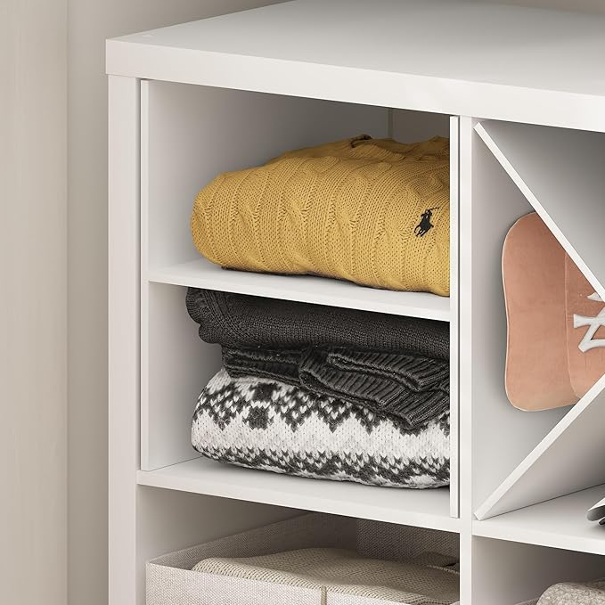 Furinno Cubicle H-Shelf Cube Organizer Insert (Does not fit IKEA Kallax Shelving), White