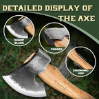 Tivoli 11 Inch Hatchet Camping Axe,Small Bushcraft Axe for Chopping and Wood Splitting,Ash Wood Handle,Perfect for Outdoor Survival and Adventures,Hunting, Trekking,Gardening