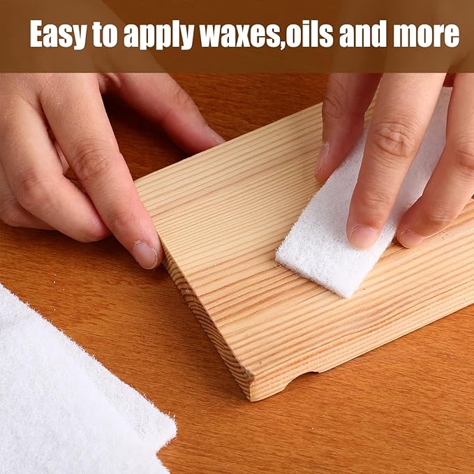 Hoolerry 40 Pcs White Scrub Pads Light Duty Scouring Non Woven Pad Non Scratch Abrasive Hand Multipurpose Scouring Sponge Multi Surface Scrubber Pads for Cleaning Polishing Home(4.5 x 10 Inch,White)