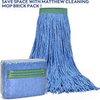 Matthew Cleaning 24oz 3Pack Cotton Floor Mop,Cotton Looped-Open String Heavy Duty String Refills, Universal Headband Blend ,Mop Head Replacement for Home, Industrial and Commercial Use(Blue)