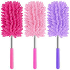 Mini Duster for Cleaning, 360° Bendable Hand Dusters with Extension Pole, Washable Small Duster for Car Interior, Office, Furniture