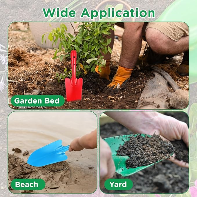 Sibba 18PCS Hand Shovel Set Garden Trowel Digging Spade Shovel Gardening Tools Sand Shovels Mini Garden Shovels for Flower Soil Planting Succulent Bulb Transplanting, Lawn Yard Farm Home (Multicolor)