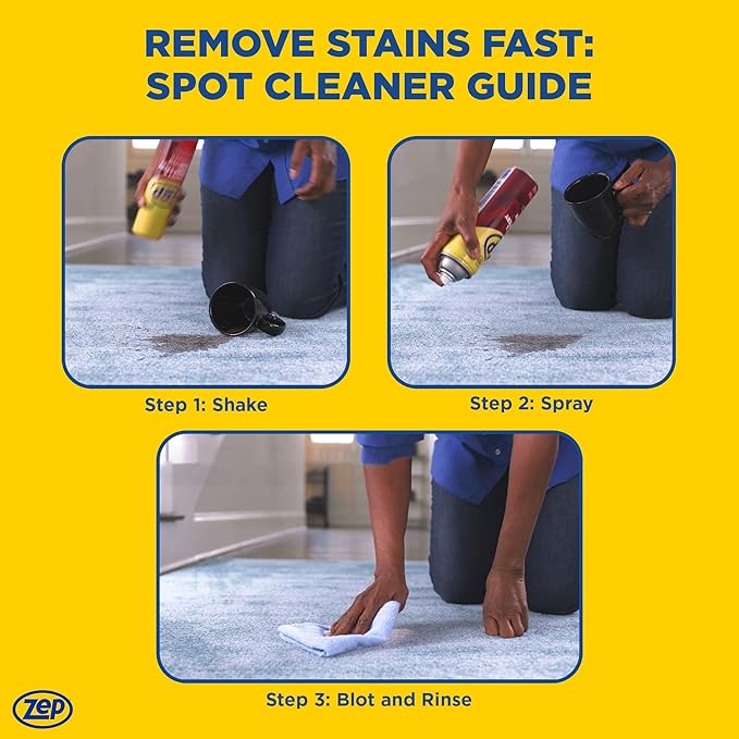 Zep Instant Carpet and Upholstery Spot Remover 19 ounce (Case of 12) ZUSPOT19 - No Scrubbing!