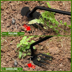 2pack Weed Puller Tool,Garden Weed Tool,Portable Garden Weeder Tool,Uprooting Weeding Tool,4 Teeth Manganese Steel,Forged Hand Weeder for Vegetable Garden Backyard Farm Planting Weeding(Painted Black)