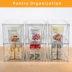 1 Pack Large Stackable Storage Drawers,Clear Acrylic Drawer Organizers with Handles, Easily Assemble for Kitchen Undersink,Bathroom,Cabinet,Makeup,Closet,Pantry,Organization and Storage