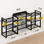 Power Tool Organizer Wall Mount With Charging Station,Upgraded Tool Shelf Load 400 Lbs,10-Tiers With 4 Cordless Drill Rack And 6FT Power Strip,Battery Utility Shelve For Garage Workshop