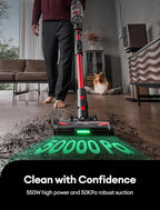 Ultenic Cordless Vacuum Cleaner, 550W/50Kpa, 60Mins Runtime, 180°Bendable Wand, Anti-Tangle Brush, Stick Vacuums Cordless with Charging Dock, for Pet Hair/Carpet/Floor/Car, U16 Flex