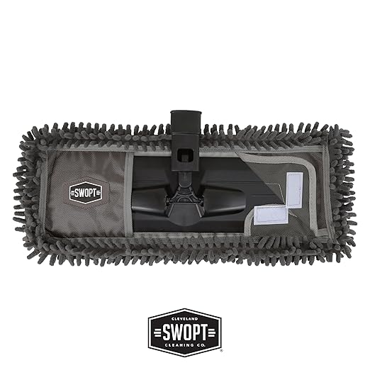 SWOPT 18” Microfiber Dust Mop Head with Refill – Microfiber Mop Head for Use on Wood, Laminate and Tile Floors, Lint Free Cleaning – 5102C6