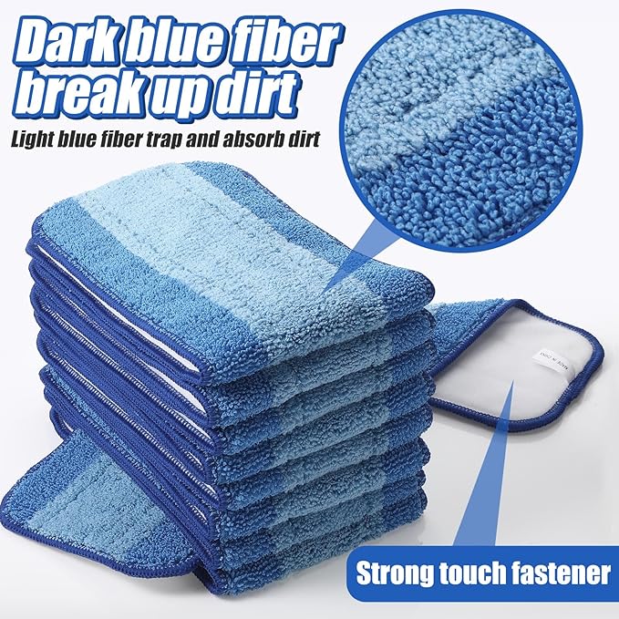 60 Pieces Microfiber Cleaning Pads Compatible with Bona Mop Reusable 18 Inch Replacement Cleaning Pads Washable Refills Replacement Heads for Floor Purifying