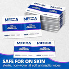 Hand Wipes – (Pack of 300) Benzalkonium Chloride Swabs Individual BZK Single-Use Packets by MEDca