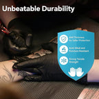 HEAVY DUTY 6 Mil Nitrile Black Gloves Disposable Latex Free Rubber Cooking Cleaning Food Prep Tattoo Gloves 1000PCs