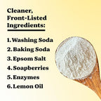 Pronounce Laundry Detergent Powder Alternative | Earth-Derived Ingredients, Eco-Friendly, Safer for Sensitive Skin, Eczema, and Babies. Stain + Smell Fighting. HE Safe (Lemon, 120 Loads).