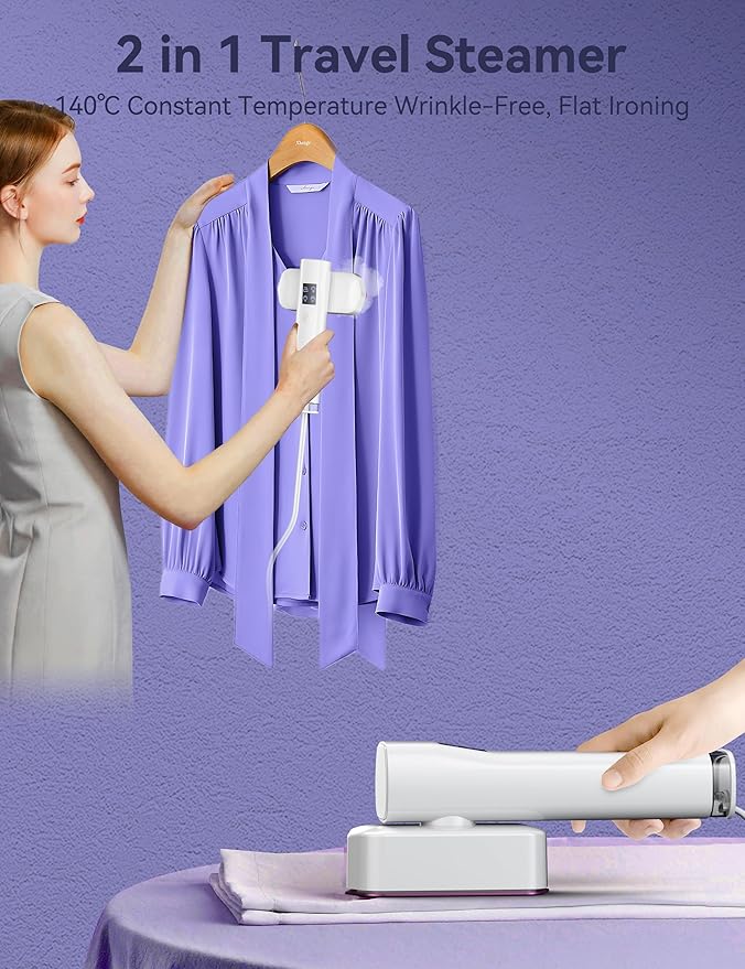 Steamer Iron for Clothes, Portable 2 In 1 Travel Handheld Garment Steamer,20 Minutes of Continuous Steam,100ml Water Tank,Steamer Ironing Gloves,1000W Light Steam Iron for Travel and Home