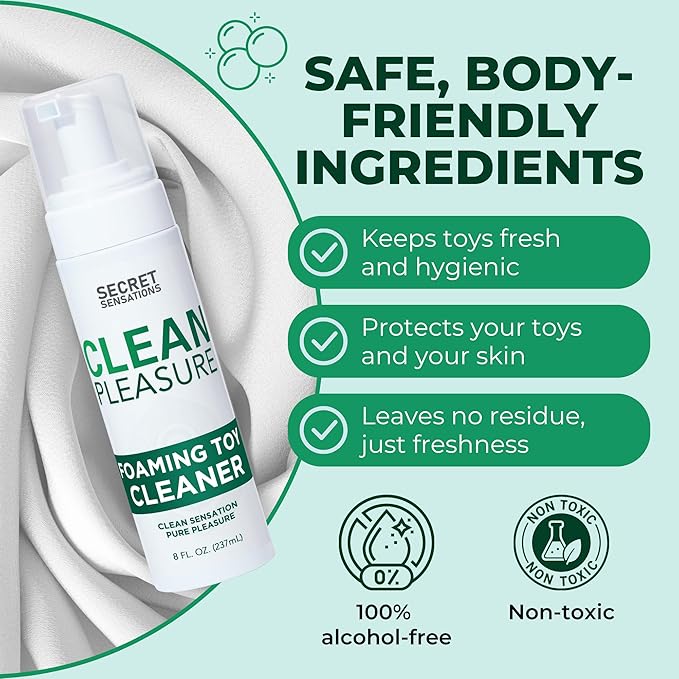Toy Cleaner Foam 237ml – Premium Adult Toy Cleaner for Hygiene – Safe, Gentle, and Effective Toy Cleaner for All Purpose – Non-Irritating Formula – Easy-to-Use Cleaner for Adult Toys