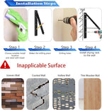 Dr.DJ Clothes Drying Rack, Wall-Mounted Retractable & Foldable Clothes Hanger for Laundry Room Organization and Storage, Metal Clothes Hanger Rack for Dorm, Closet, Balcony(1 Pack, Black)