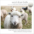 Three by Three Seattle Felt·Like·it!™ Wool Dryer Balls + Storage Bin: Reduce Drying Time, Static Cling, and Energy Use | Natural Alternative to Fabric Softeners (Pack of 6)