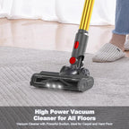Cordless Vacuum Cleaner, Vacuum Cleaners for Home, 50KPA 500W Stick Handheld Pet Hair Hardwood Floor Vac, High Power Hand Held Rechargeable Battery Portable Household Lightweight Vac, C11 Gold