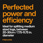 Fiskars X28 Splitting Axe 28", Forged Steel Blade for More One-Strike Splits on Medium Logs, Shock-Absorbing FiberComp Handle & Low-Friction Coating for Easy Removal & Rust Protection