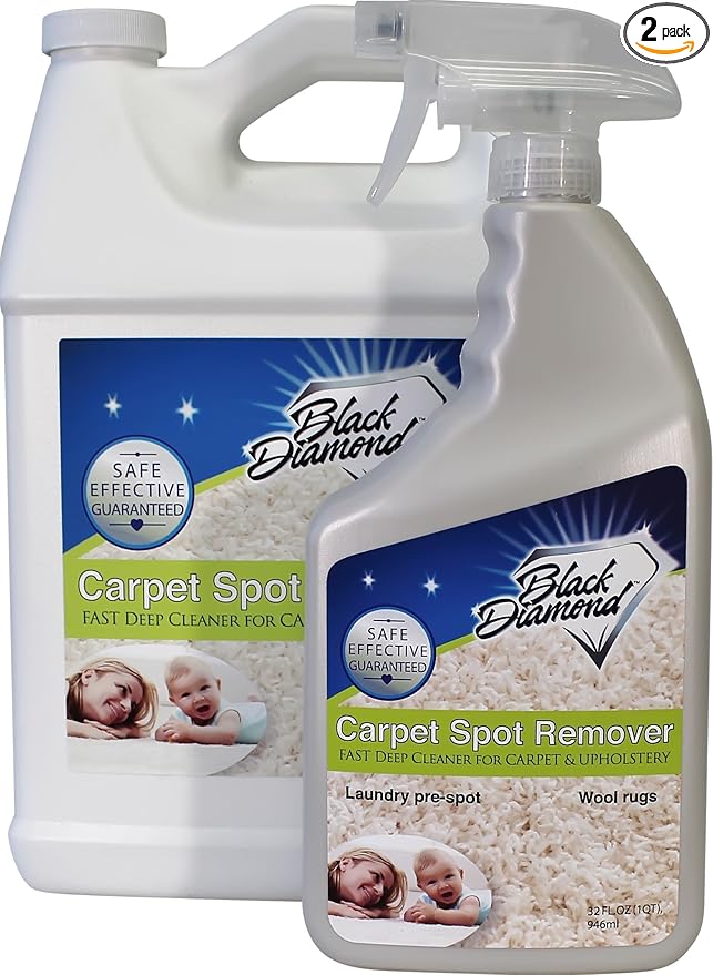 Black Diamond Stoneworks Carpet & Upholstery Cleaner: This Fast Acting Deep Cleaning Spot & Stain Remover Spray Also Works Great on Rugs, Couches and Car Seats. (1-Quart/1-Gallon)