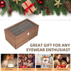 Wooden Sunglasses Organizer Box, Eyewear Display Eyeglass Case, Glasses Storage Box Sunglass Holder Gifts