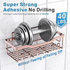 5-Pack Rustproof Stainless Steel Shower Caddy – No Drill Adhesive Bathroom Organizer with Large Capacity, Spacious Shower Shelves for Inside Shower, Kitchen & Home Decor Storage-XL Size