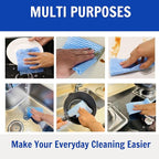 Reusable Cleaning Cloths Kitchen Paper Towels Washable Rolls Dish Cloths Dish Towels Handi Wipes,Quick Dry,Blue, 50 Ct/Roll,Total 4 Rolls