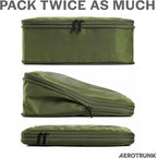 Compression Packing Cubes for Travel - Luggage Organizer Bags - Double Zipper Packing Cubes for Suitcases (2-Pack, Olive)