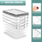 Sorbus 8-Pack Large Clear Plastic Storage Bins with Lids – Kitchen, Pantry, Fridge, Cabinet & Refrigerator Organizers