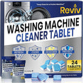REVIV Washing Machine Cleaner Tablets – 24 Count, 12-Month Supply – Deep Cleaning & Odor-Removing Tablets for Front Load, Top Load & HE Washers – Biodegradable, Septic-Safe, Non-Toxic Descaler