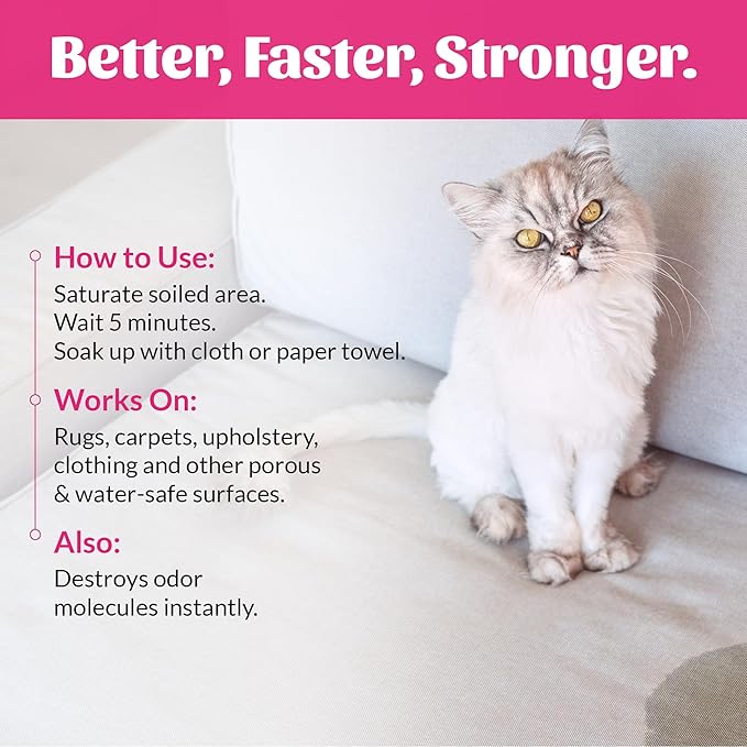 Skout's Honor Cat Severe Mess Stain & Odor Remover - Advanced Formula for Tackling the Worst Cat Messes, Eco-Friendly Formula for Carpets and Home, 35 oz