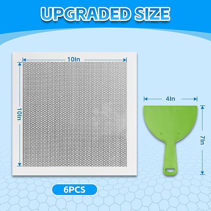 Wall Repair Patch Kit Upgraded Size, 6 Pcs 10 Inch Self Adhesive Pieces Aluminum Drywall Repair Kit, with Its Own Large Squeegee and Scraping, GMingZTong