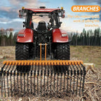 60" 3-Point Tractor Landscape Rake, Pine Straw & Yard Waste Cleaner, Cat 0/1 Hitch Compatible, Powder Coated Steel Blades, Orange