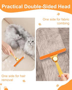 3 in 1 Carpet Rake for Pet Hair Removal Tool, 51” Adjustable Long Handle Pet Hair Removal Broom, Pet Grooming Brush, Cat Dog Hair Remover Carpet Scraper for Rugs, Mats