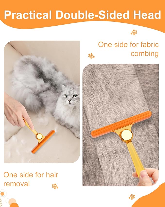 3 in 1 Carpet Rake for Pet Hair Removal Tool, 51” Adjustable Long Handle Pet Hair Removal Broom, Pet Grooming Brush, Cat Dog Hair Remover Carpet Scraper for Rugs, Mats