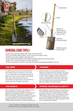 IDEALSPATEN - Made in Germany Since 1899 - Bremen Rounded Spade - Professional Midsize Spade for Digging, Ash D Handle 5.75lb - 45 in (Bremen)#IS120