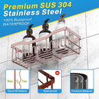 5-Pack Rustproof Stainless Steel Shower Caddy – No Drill Adhesive Bathroom Organizer with Large Capacity, Spacious Shower Shelves for Inside Shower, Kitchen & Home Decor Storage-XL Size